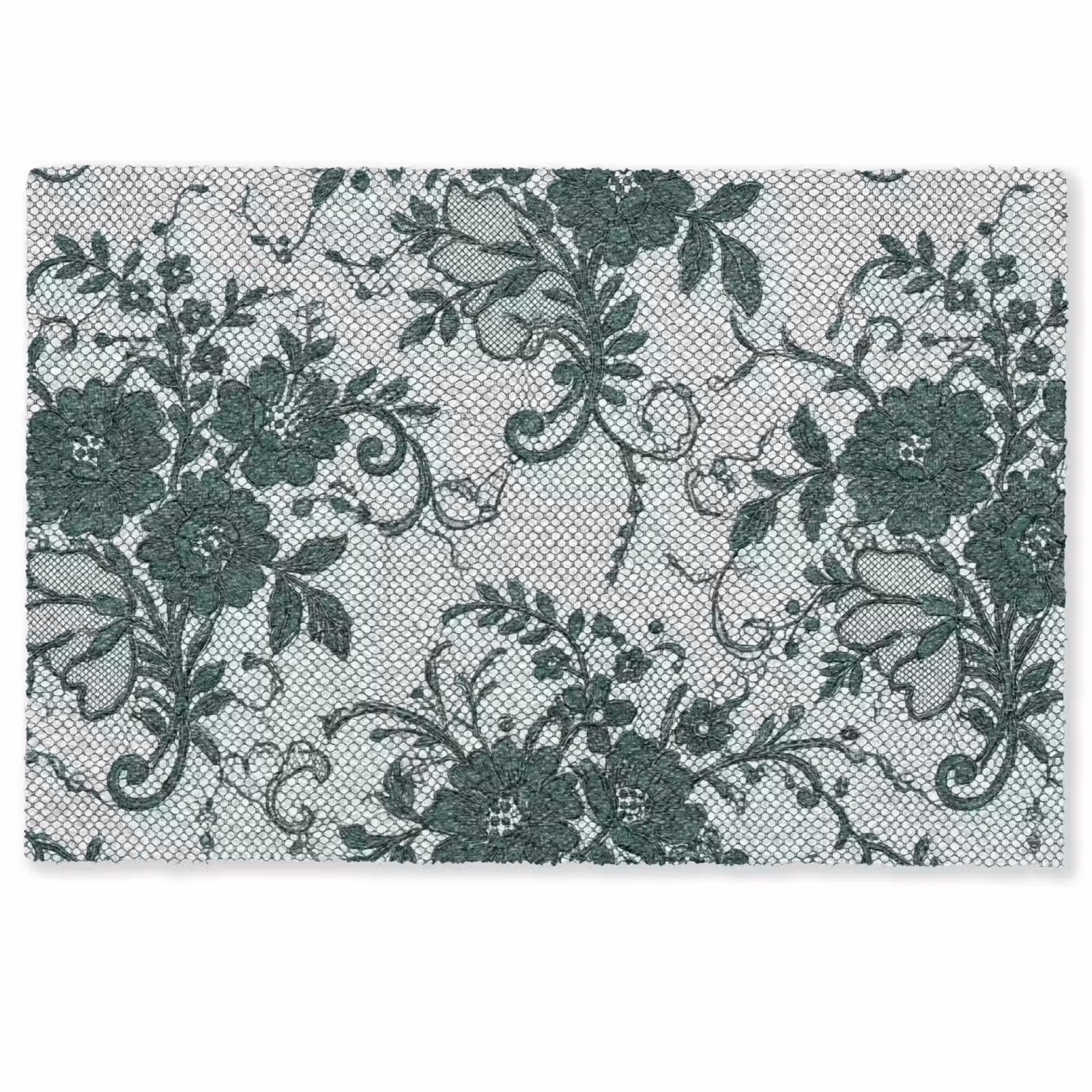 Fußmatte - Spitze – Blumen – Grün — 1