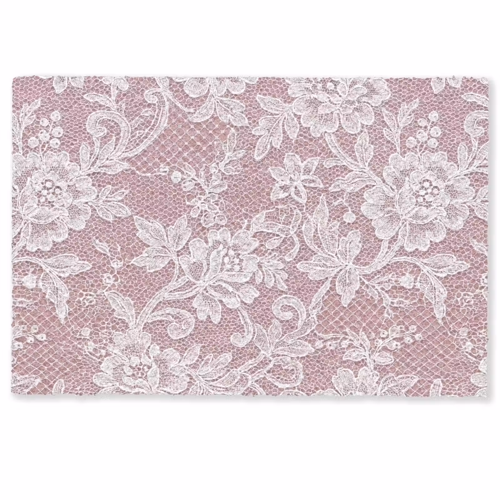 Fußmatte - Spitze – Blumen – Weiß — 1