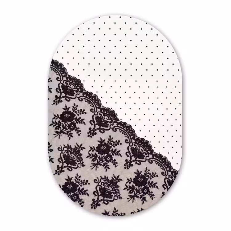 Forexbild Oval - Schwarze Spitze – Blumen — 1