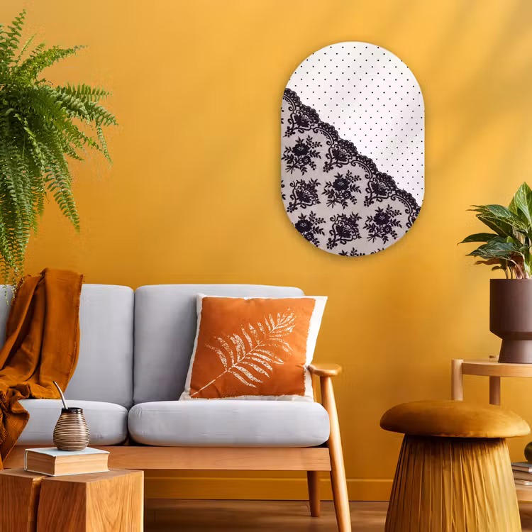 Forexbild Oval - Schwarze Spitze – Blumen — 2