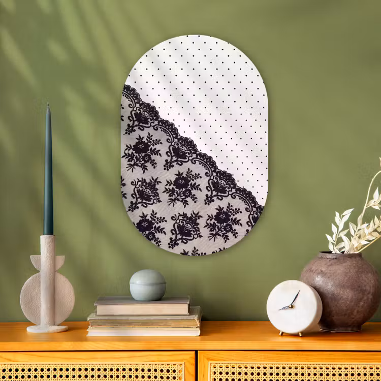 Forexbild Oval - Schwarze Spitze – Blumen — 3