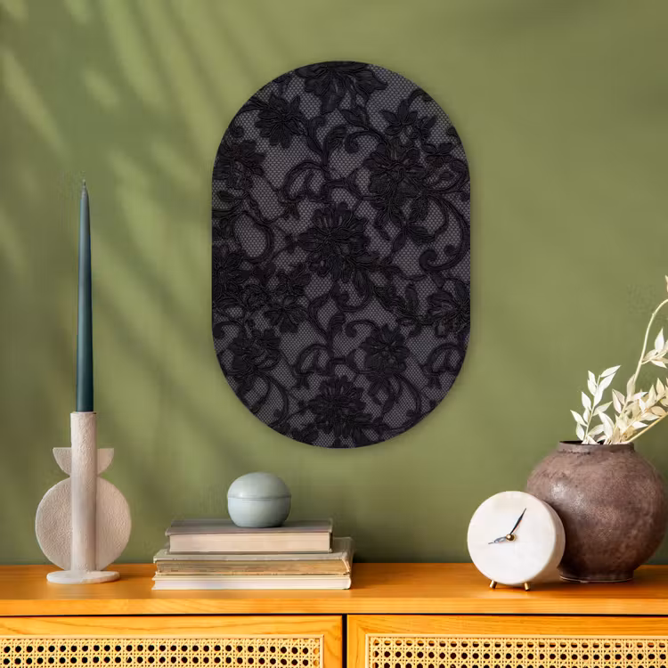 Forexbild Oval - Spitze – Blumen – Schwarz — 3