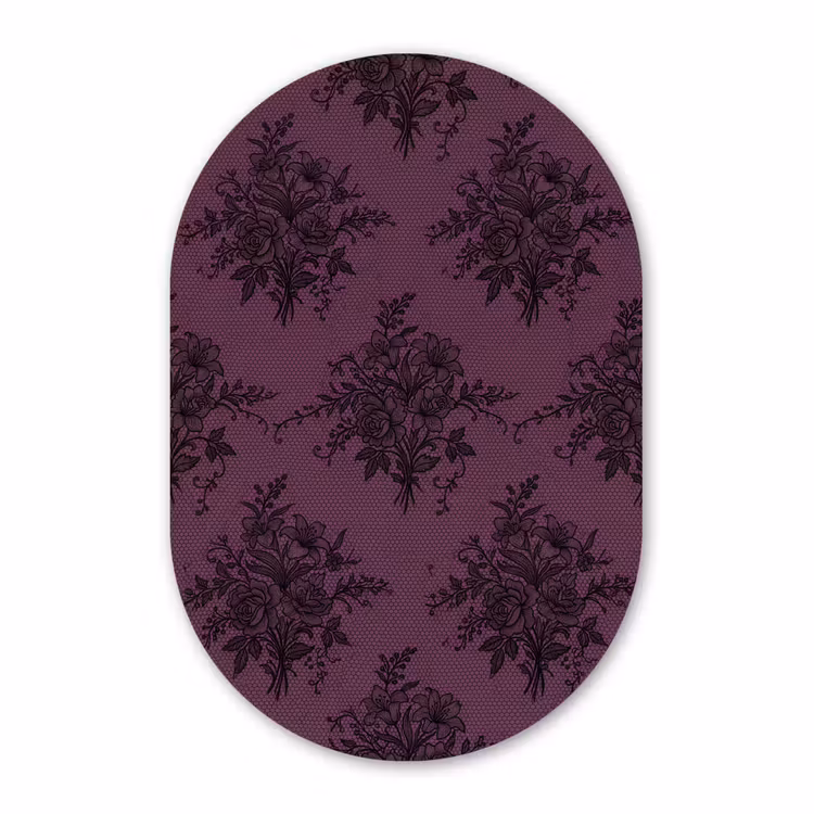 Forexbild Oval - Spitzenmuster – Blumen – Lila — 1