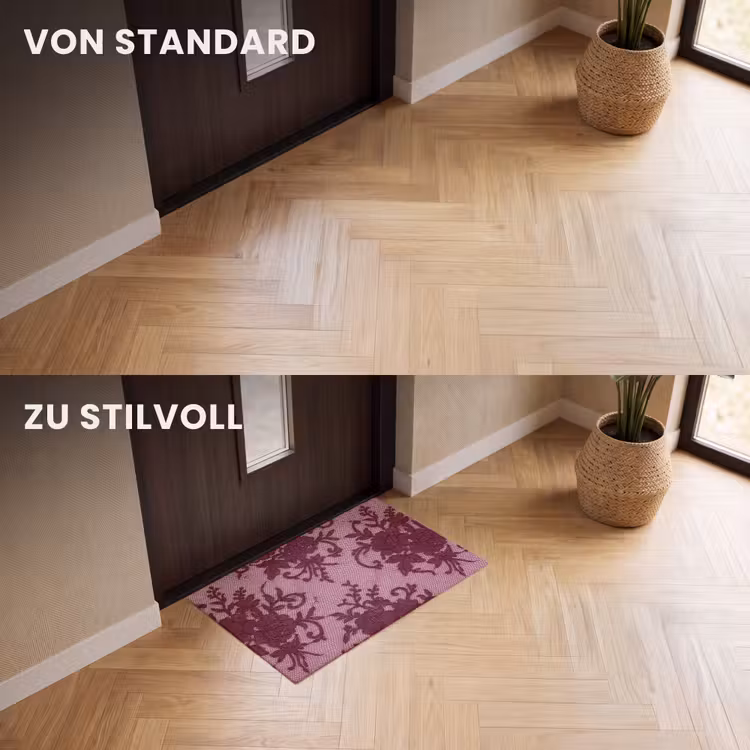 Fußmatte - Bordeauxrotes Spitzenmuster — 3