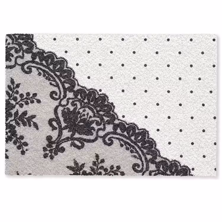 Fußmatte - Schwarze Spitze – Blumen — 1
