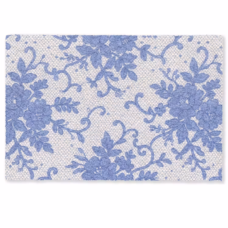 Fußmatte - Spitze – Blumen – Blau — 1