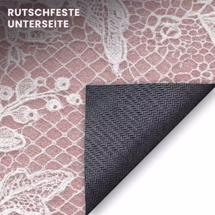 Fußmatte - Spitze – Blumen – Weiß — 6