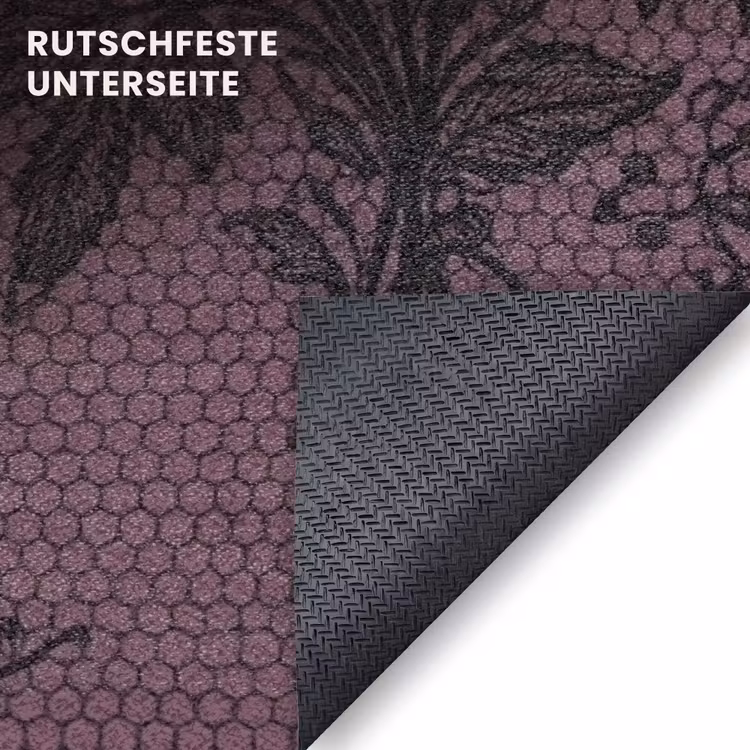 Fußmatte - Spitzenmuster – Blumen – Lila — 6