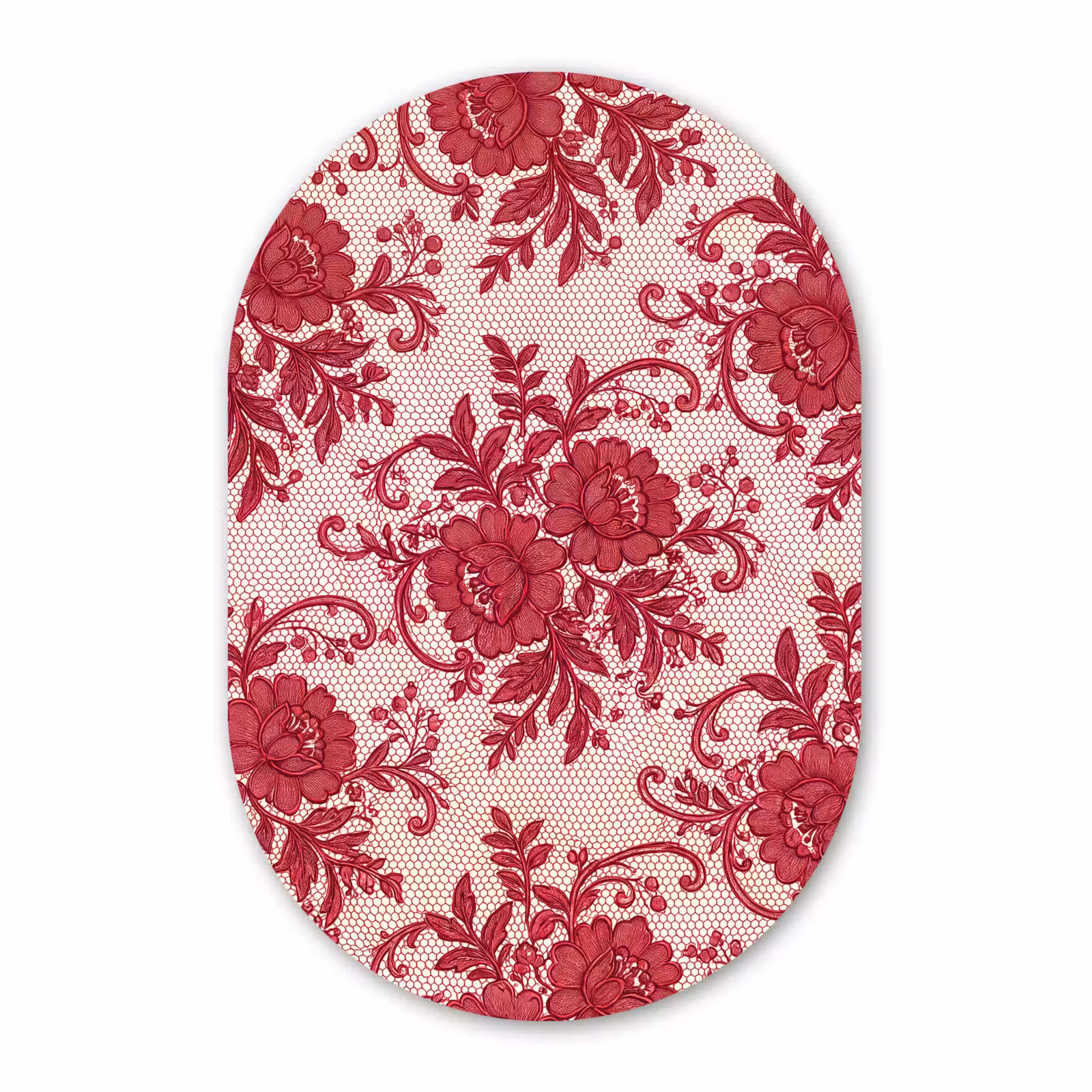 Glasbild Oval - Rote Spitze – Blumen — 1