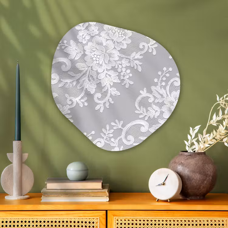 Glasbild Organische Form - Spitze – Blume – Muster — 2