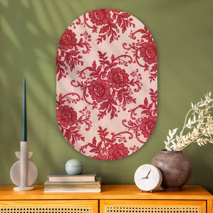 Glasbild Oval - Rote Spitze – Blumen — 2