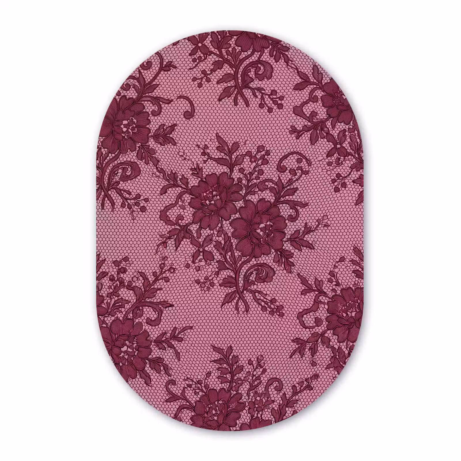 Forexbild Oval - Bordeauxrotes Spitzenmuster — 1