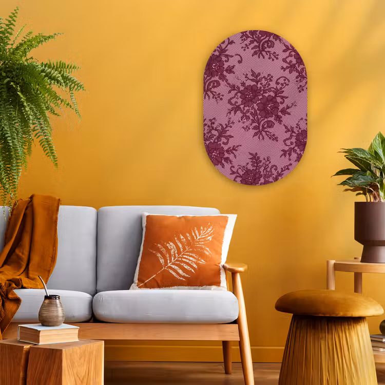 Forexbild Oval - Bordeauxrotes Spitzenmuster — 2