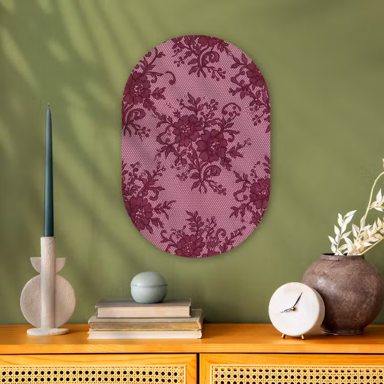 Forexbild Oval - Bordeauxrotes Spitzenmuster — 3