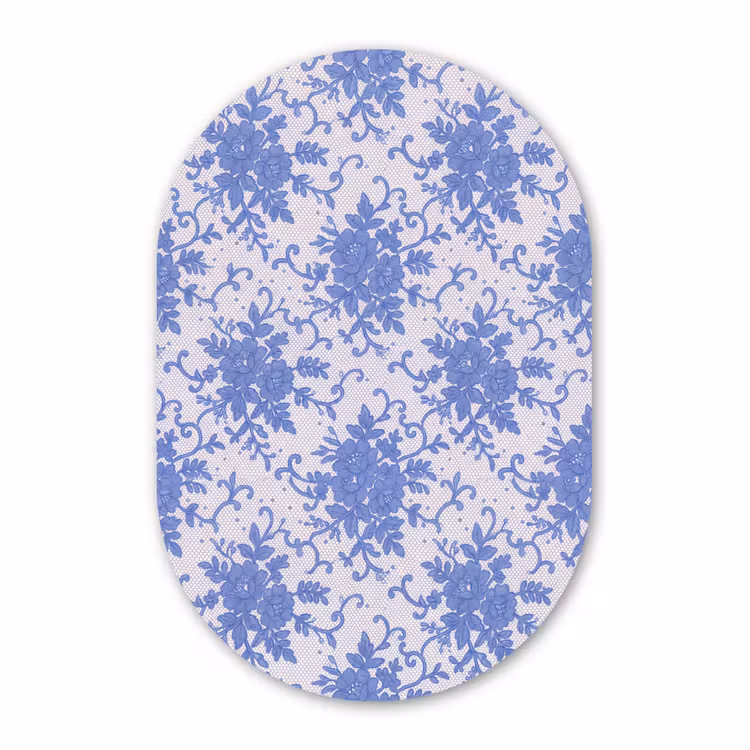 Forexbild Oval - Spitze – Blumen – Blau — 1