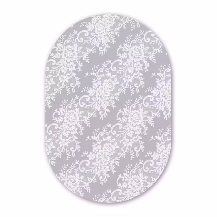 Glasbild Oval - Spitze – Blume – Muster — 1