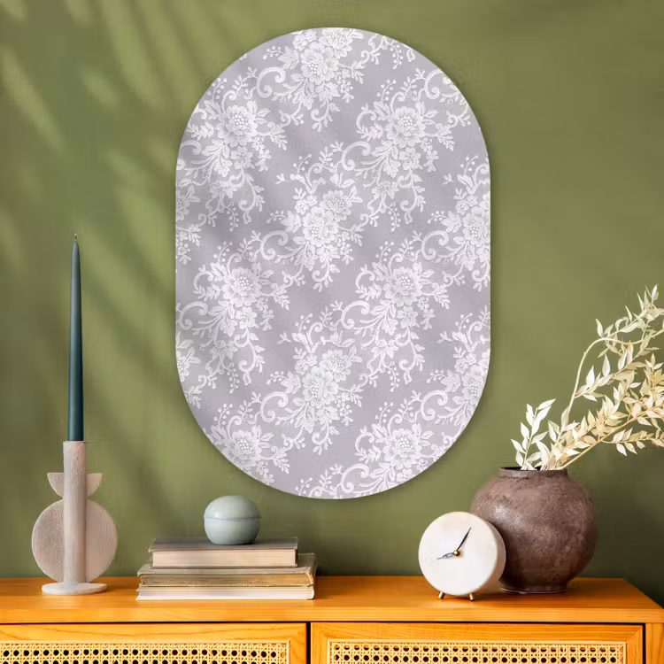 Glasbild Oval - Spitze – Blume – Muster — 2