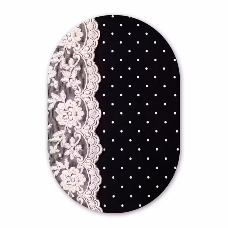 Glasbild Oval - Weiße Spitze – Schnittmuster — 1
