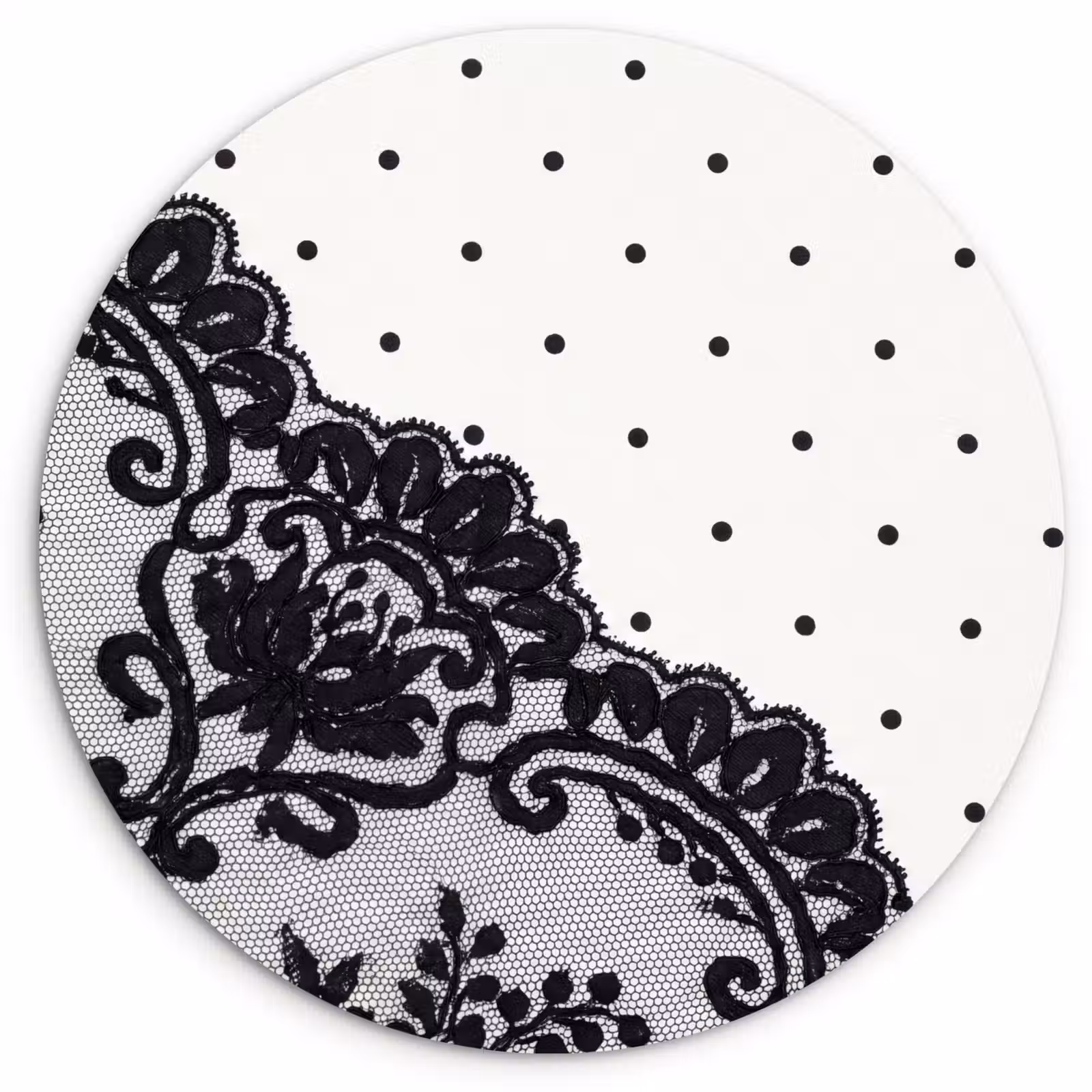 Forexbild Rund - Schwarze Spitze – Blumen — 1