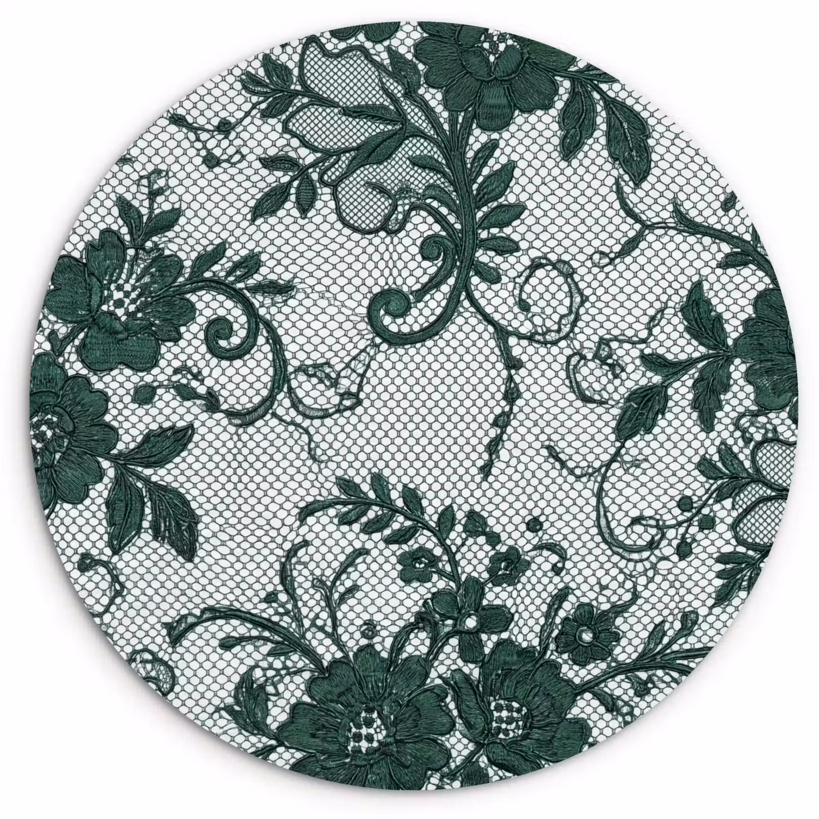 Forexbild Rund - Spitze – Blumen – Grün — 1