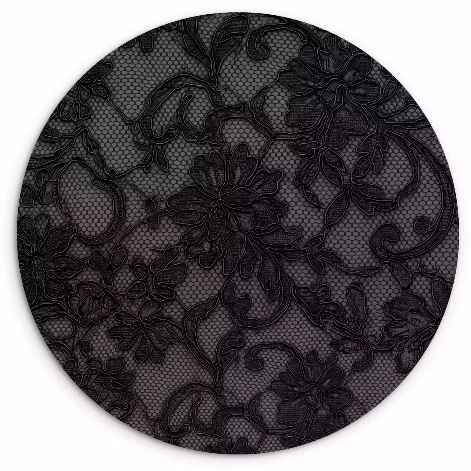 Forexbild Rund - Spitze – Blumen – Schwarz — 1