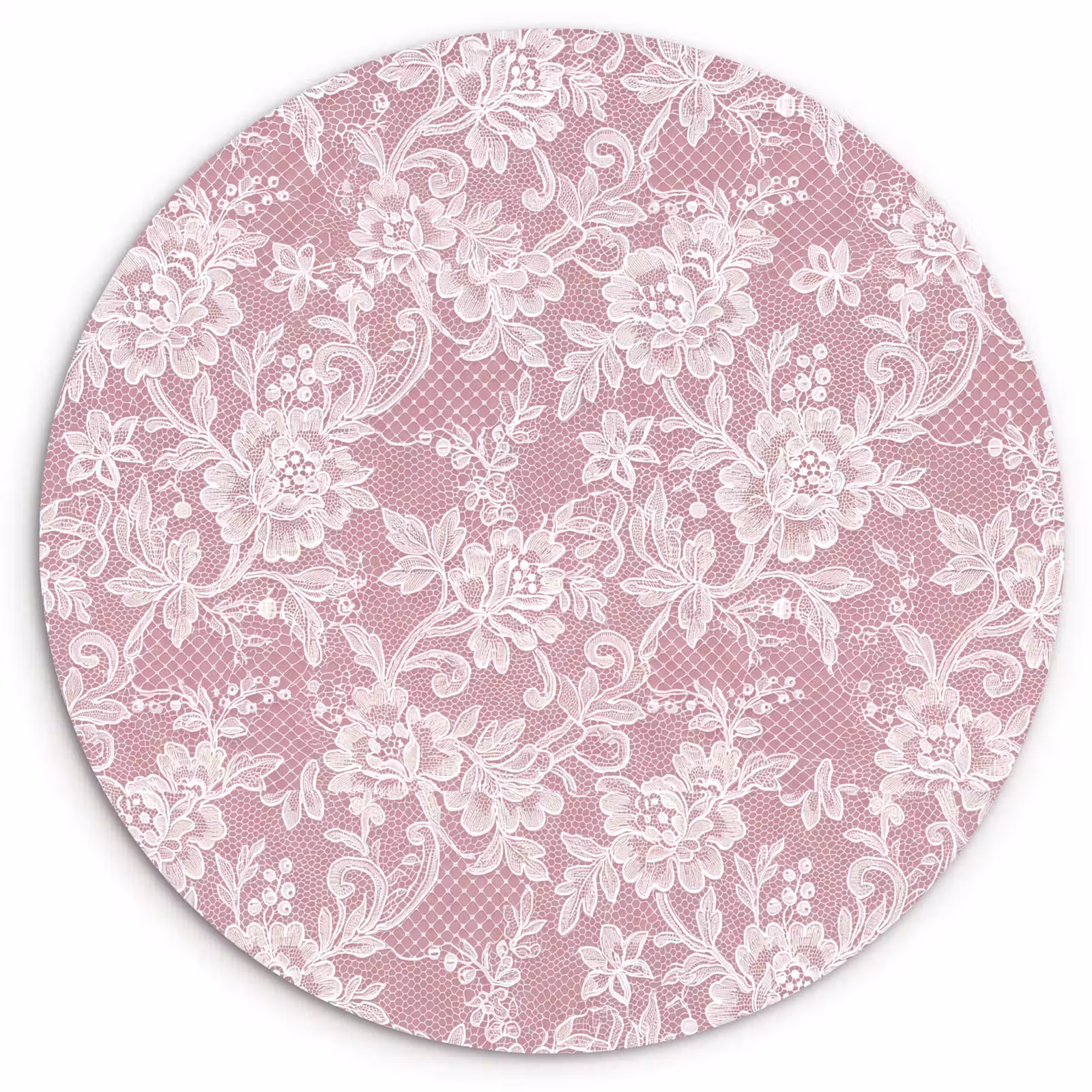 Forexbild Rund - Spitze – Blumen – Weiß — 1