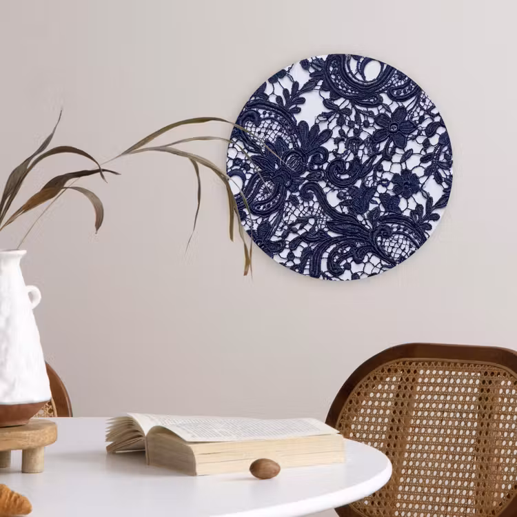 Forexbild Rund - Dunkelblaue Spitze – Blumen — 4