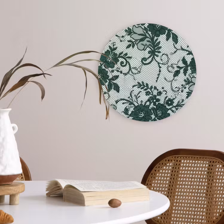 Forexbild Rund - Spitze – Blumen – Grün — 4
