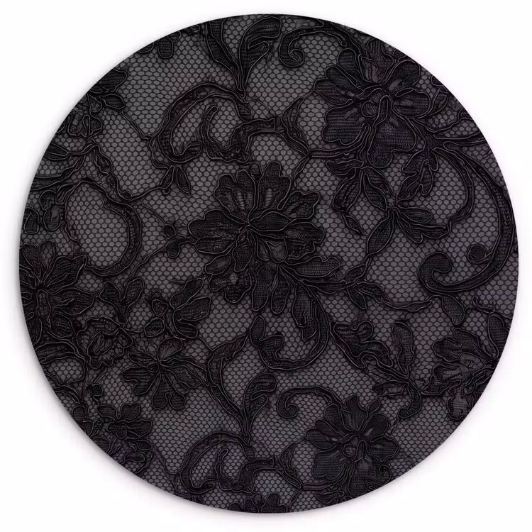 Forexbild Rund - Spitze – Blumen – Schwarz — 1