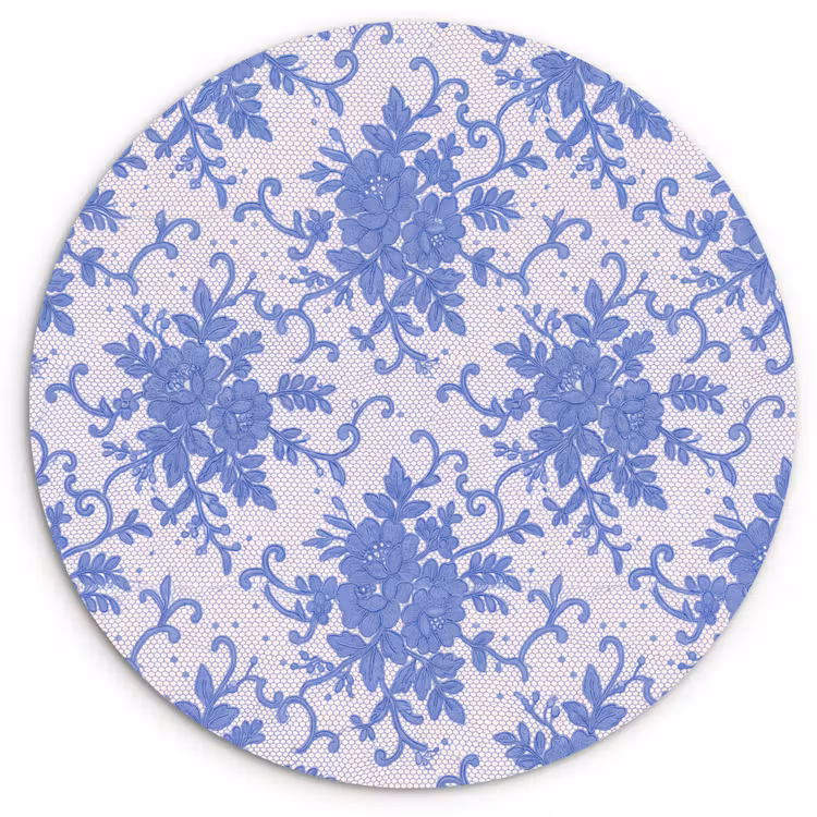 Forexbild Rund - Spitze – Blumen – Blau — 1