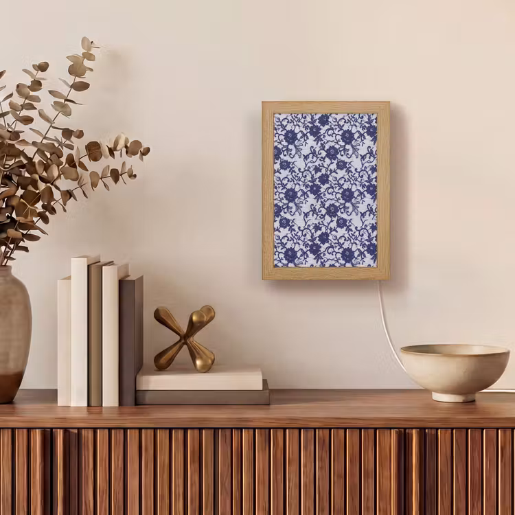 Personalisierte Lightbox - Dunkelblaue Spitze – Blumen — 4