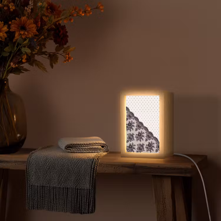 Personalisierte Lightbox - Schwarze Spitze – Blumen — 3