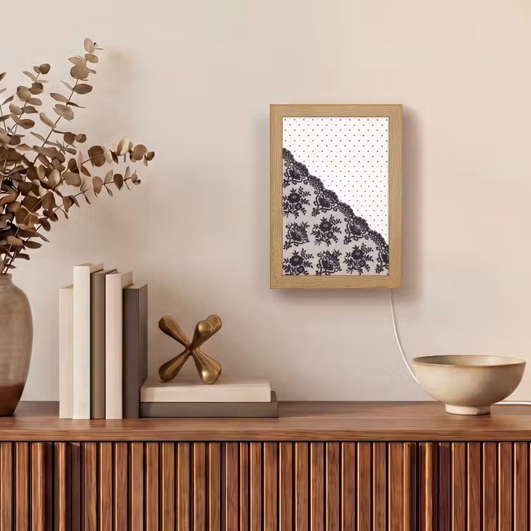 Personalisierte Lightbox - Schwarze Spitze – Blumen — 4