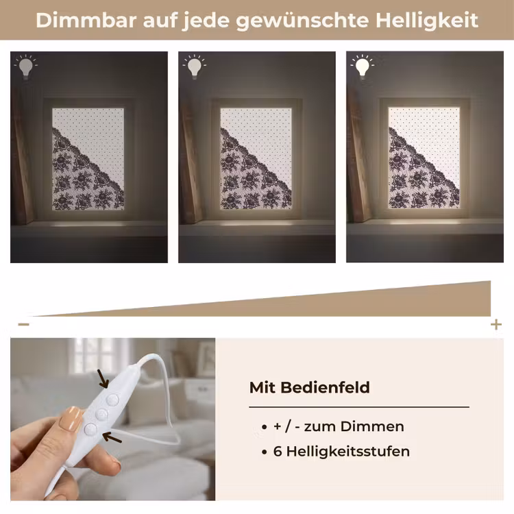 Personalisierte Lightbox - Schwarze Spitze – Blumen — 8