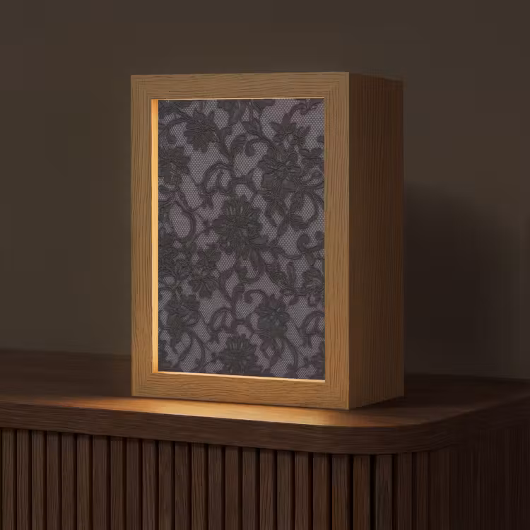 Personalisierte Lightbox - Spitze – Blumen – Schwarz — 1