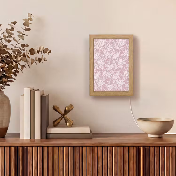 Personalisierte Lightbox - Spitze – Blumen – Weiß — 4