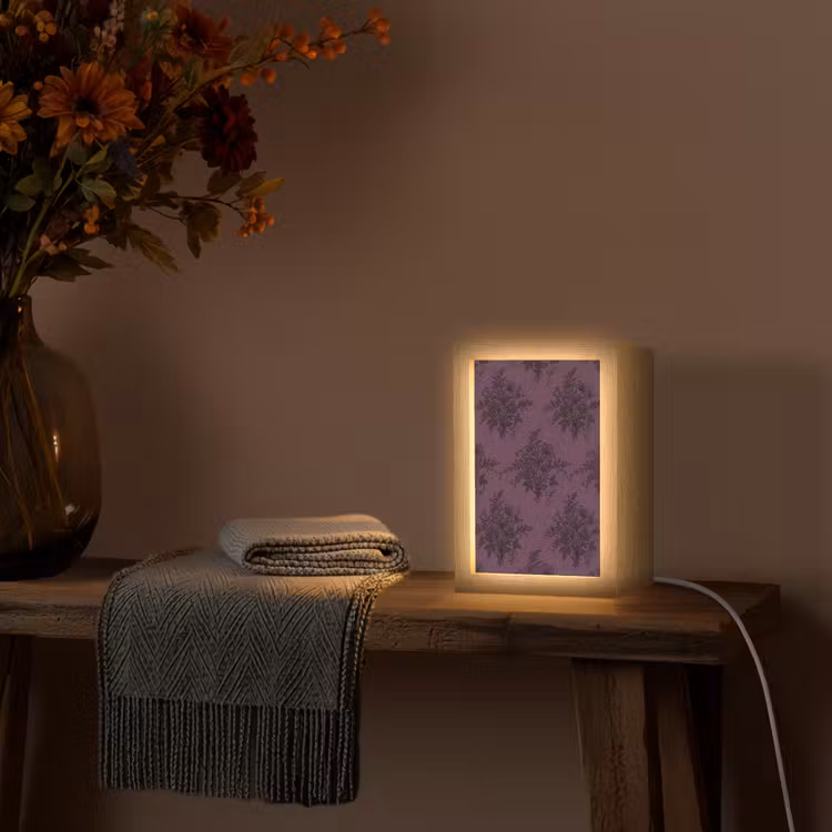 Personalisierte Lightbox - Spitzenmuster – Blumen – Lila — 3