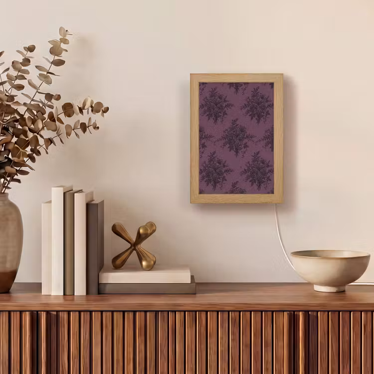 Personalisierte Lightbox - Spitzenmuster – Blumen – Lila — 4
