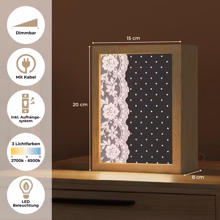 Personalisierte Lightbox - Weiße Spitze – Schnittmuster — 6