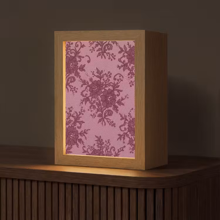 Personalisierte Lightbox - Bordeauxrotes Spitzenmuster — 1
