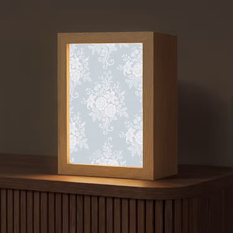 Personalisierte Lightbox - Weiß – Spitze – Vintage — 1