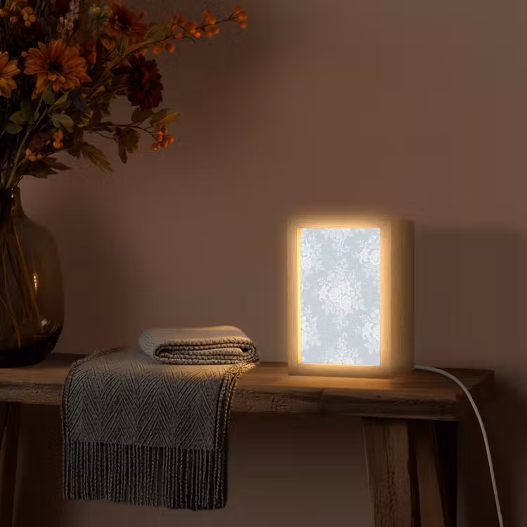 Personalisierte Lightbox - Weiß – Spitze – Vintage — 3