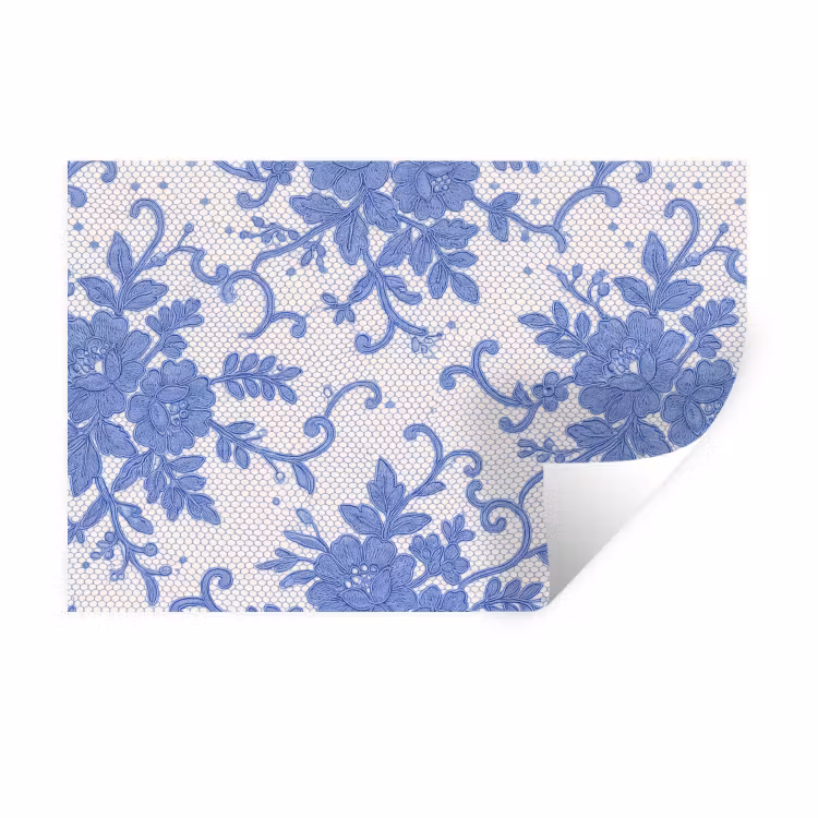 Wandtattoo – Spitze – Blumen – Blau — 1