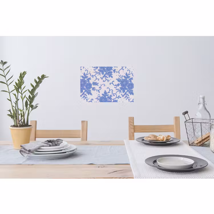 Wandtattoo – Spitze – Blumen – Blau — 4