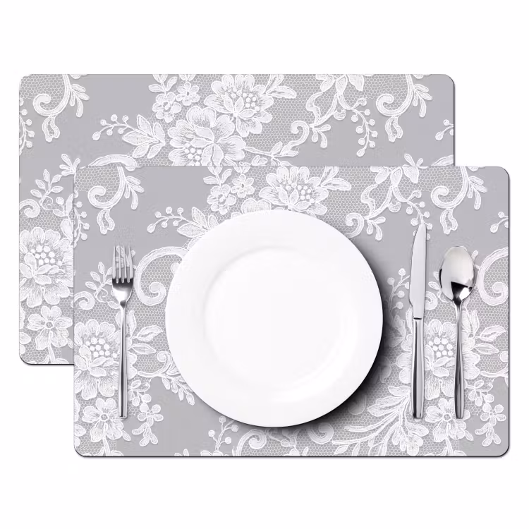 Tischset - 6 Stück - Spitze – Blume – Muster — 2