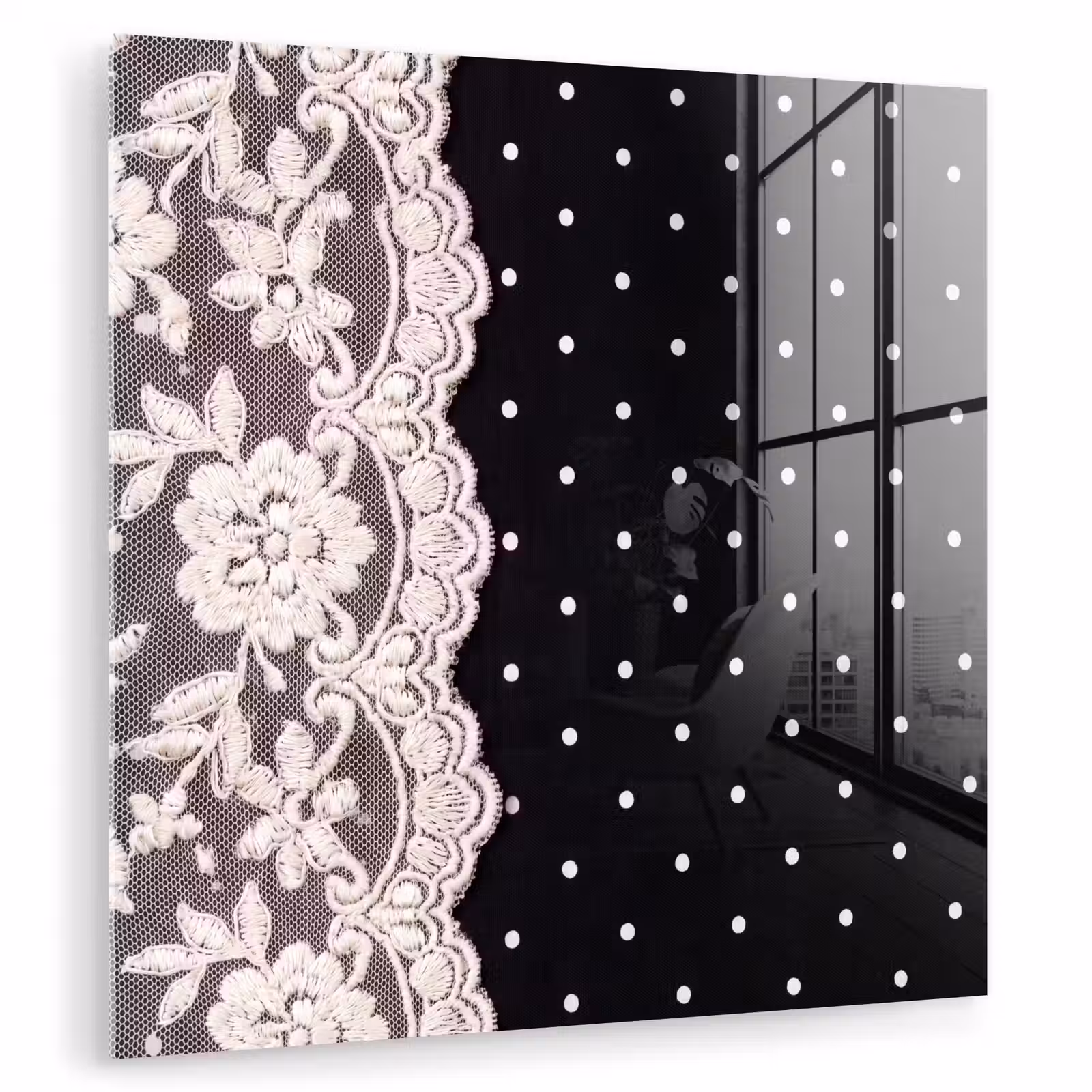 Glasbild - Weiße Spitze – Schnittmuster — 1
