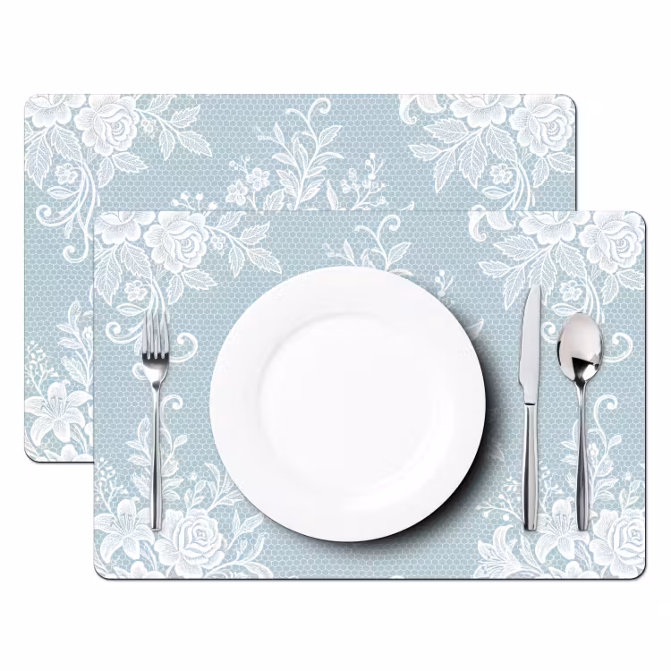Tischset - 6 Stück - Weiß – Spitze – Vintage — 2