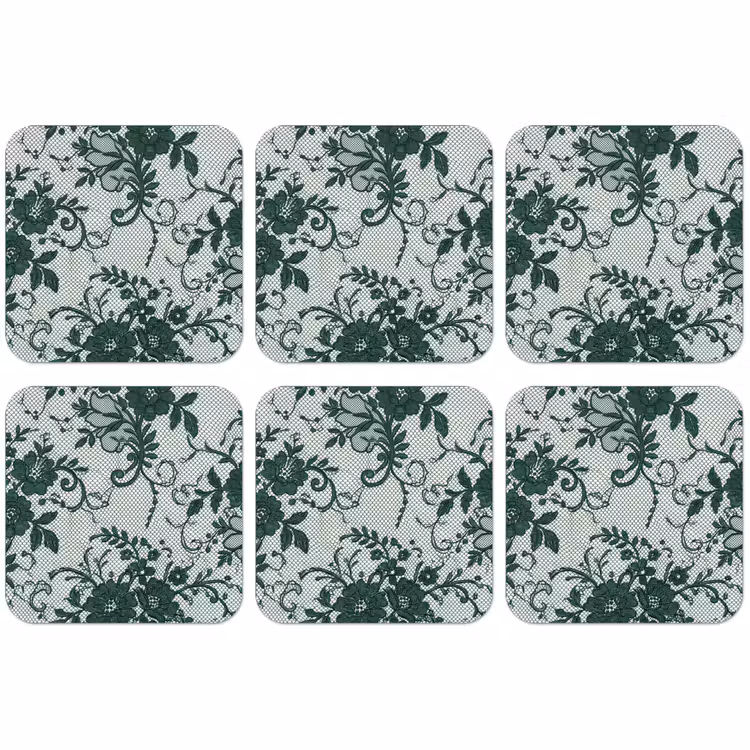 Untersetzer - Spitze – Blumen – Grün — 1