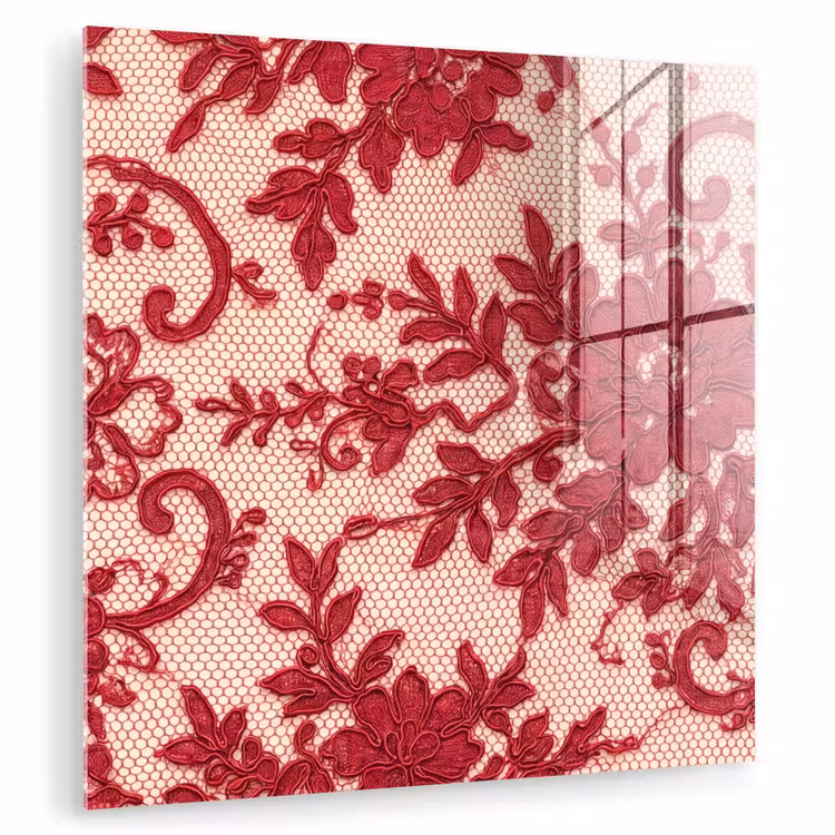 Glasbild - Rote Spitze – Blumen — 1