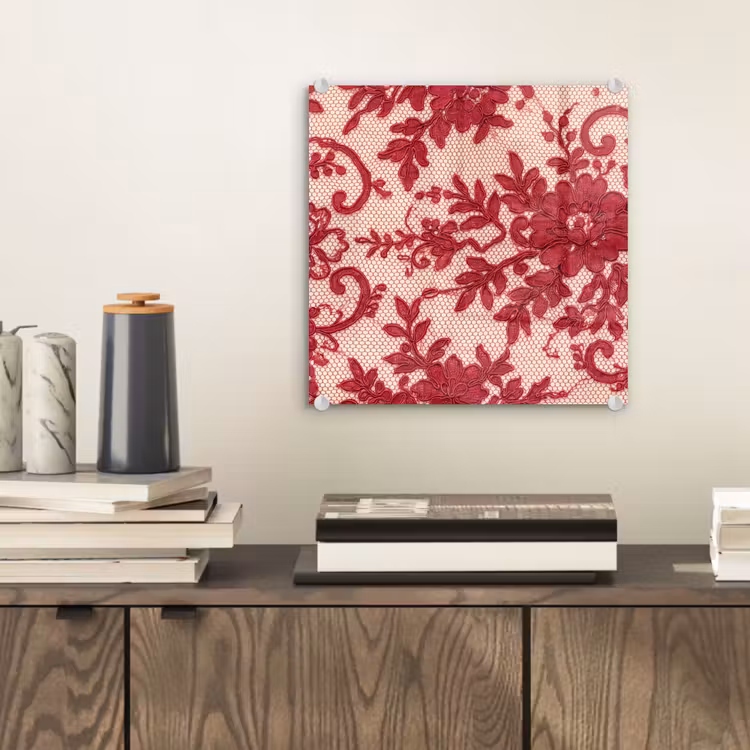 Glasbild - Rote Spitze – Blumen — 2